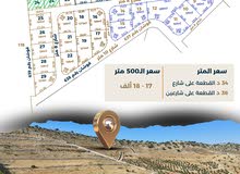 أرض للبيع بإطلالة بانورامية  في الكمشة قرب شارع الأردن - بمساحة 500 م