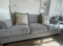 Gray 3 + 2 seater sofa for sale - cash payment ONLY كنب 2 قطعة