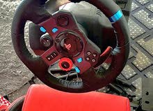 Steering wheel  loghitec g29 w handbrake and stand with chair