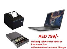 POS System with brand new printer, brand new cash drawer and free for life software