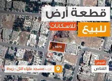 ارض للبيع - غرب مسجد علياء التل - القناص - زبده - للاسكانات