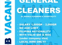 JOB VACANCY!! CLEANERS JOB VACANCY!! CLEANERS