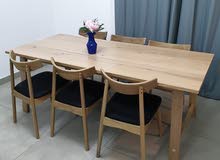DINING TABLE + 6 chairs GADESKOV 90X200 OAK