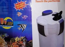 Aquarium with external filter for sweet / salt water