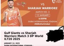 Gulf Giants vs Sharjah Warriorz Match 3 DP World ILT20 2025