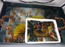 صنية صالون و مناسبات مع منفضة عدد2 صنية صالون و مناسبات مع منفضة عدد2