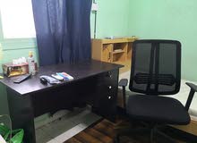 wooden office desk with chair -- مكتب خشبي محلي wooden office desk with chair -- مكتب خشبي محلي