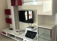 Tv stand white and red