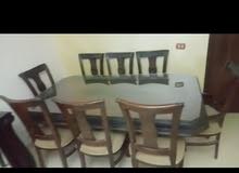 طاولة سفرة مع 8 كراسي خشب