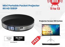 DLP SMART projector with portable screen