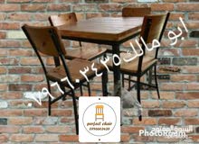 كراسي وطاولات تفصيل حسب الطلب حديد وخشب للمطعم والمطبخ