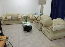 Sofa set with glass table