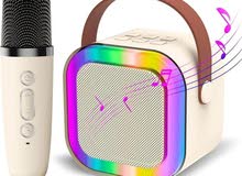 سماعة شحن صغيرة متنقل مع مايك عدد 1 نظام كاروكي للاطفال Karaoke Machine for Kids Adults K12