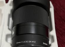 Sigma Lens 30 mm f1.4 DC DN for sony