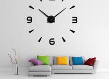 ساعة حائط زخرفية للمنزل مميزة و كبيرة تصميم 3 دي بأرقام ستيل عصري DIY Clock Mura