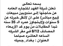 شركه بحاجة الى مندوبين مبيعات شركه بحاجة الى مندوبين مبيعات
