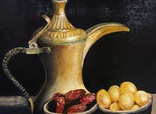 لوحة فنية من التراث العربي بعنوان (عبقا مابين القهوة والماضي ) للبيع لوحة فنية من التراث العربي بعنوان (عبقا مابين القهوة والماضي ) للبيع