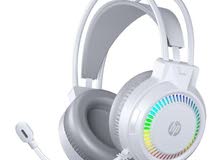 HP H220G 7.1 Surronded USB Gaming Headset -White سماعات ابيض اتش بي سلك يو اس بي