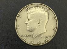 نصف دولار كنيدي فضه 1964 م نصف دولار كنيدي فضه 1964 م