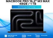 Macbook Pro 16.2" M3 Max 48GB/1TB/ماك بوك برو 16.2"  48GB/1TB M3Max