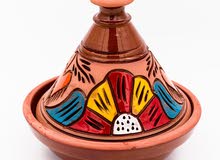 Moroccan Tajine artistically colored embossed design 26cm Moroccan Tajine artistically colored embossed design 26cm