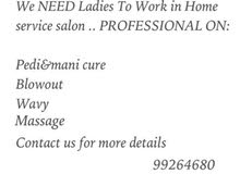 need ladies to work in home service salon need ladies to work in home service salon