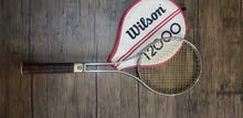 مضرب تنس ويلسون Wilson   T2000Wilson T2000 Steel Tennis Racquet Medium 4 1/2 with Cover Made In USA