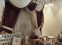 3 ستائر عنابيه و بيج 3 ستائر عنابيه و بيج