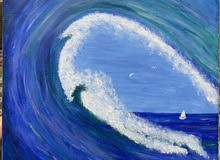 Sea Waves Acrylic Painting 30x30cm Sea Waves Acrylic Painting 30x30cm