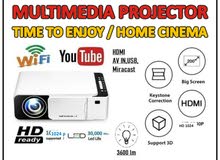 New Smart WIFI Projector 150" & 200" Big Screen Wireless Mobile Screen Sharing & Direct Youtube Play