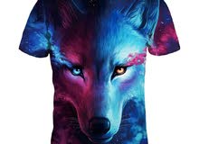 تي شيرت للجنسين 3D ستيريو الذئب تي شيرت للجنسين 3D ستيريو الذئب