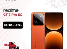 Realme GT 7 pro  ريلمي جي تي 7 برو  بذاكره 512/ 12 رام  جديد مع البكج الساعه