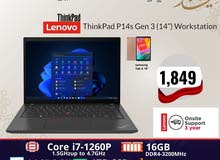 Laptop Lenovo ThnikPad P14s Ci7-12P  لابتوب ثنك باد كور اي 7 الجيل الثاني عشر