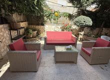 طقم رتان لون بيج و احمر