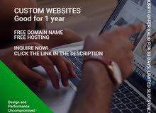 Customized Websites good for 1 year. Free Domain name and Free Hosting.