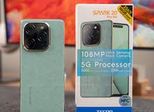 جهاز جديد Spark 20 pro 5G رام 16 جيجا 256 مكفول 13 شهر  متوفر توصيل