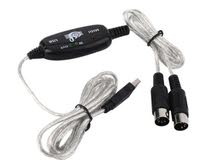 USB IN-OUT MIDI Interface Cable Converter PC to Music Keyboard @ 20 JD
