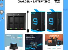 GOPRO 9 Charger + Batteries (2 Pcs) Set (COMBO OFFER) Brand New