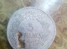 5 francs من 1949 عمله نادره 5 francs من 1949 عمله نادره