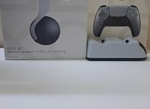 اقرأ الوصف، كنترول ps5 وسماعة سوني للبلايستيشن pulse 3d