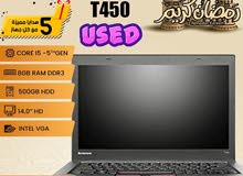 Lenovo ThinkPad t450 i5 5gen 8g ram 500g hdd 14"monitor