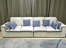 White and blue sofa fits 4 people good condition