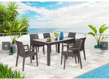 OUTDOOR DINING SET 6 SEATER