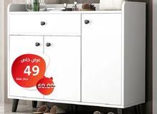 كاونتر خشبي لون ابيض متعدد الاستخدامات المقاس 90*30*84سم بسعر 49 دينار بدل من 60 دينار