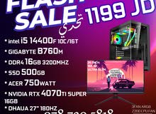 عرض قوي جدا على اجهزة الجيمنج CORE I5-14400F -RTX 4070 TI SUPER - DHAUA 24" 180HZ