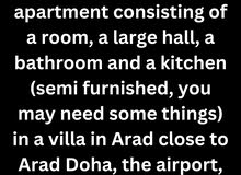 For Rent Semi-furnished studio apartment in Arad include EWA
