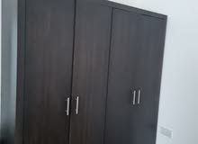 brown 2 door closet