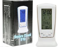 Square Clock Calender LED Light Alarm Clock With Light @ 10 JD
