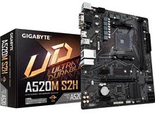 مذربورد جيجابايت لمعالجات اي ام دي رايزن جيل 3000 - 5000 GIGABYTE A520M S2H/DDR4 FOR AMD RYZEN CPU