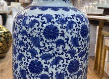 Flower Vase Vintage Home Decor Ceramic Flower Vases for Homes Antique Traditional Blue size-60Cm